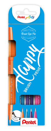 Rotulador Pentel Touch Con Punta De Pincel Estuche 4 Colores | Pentel | Pack 1 Unidades
